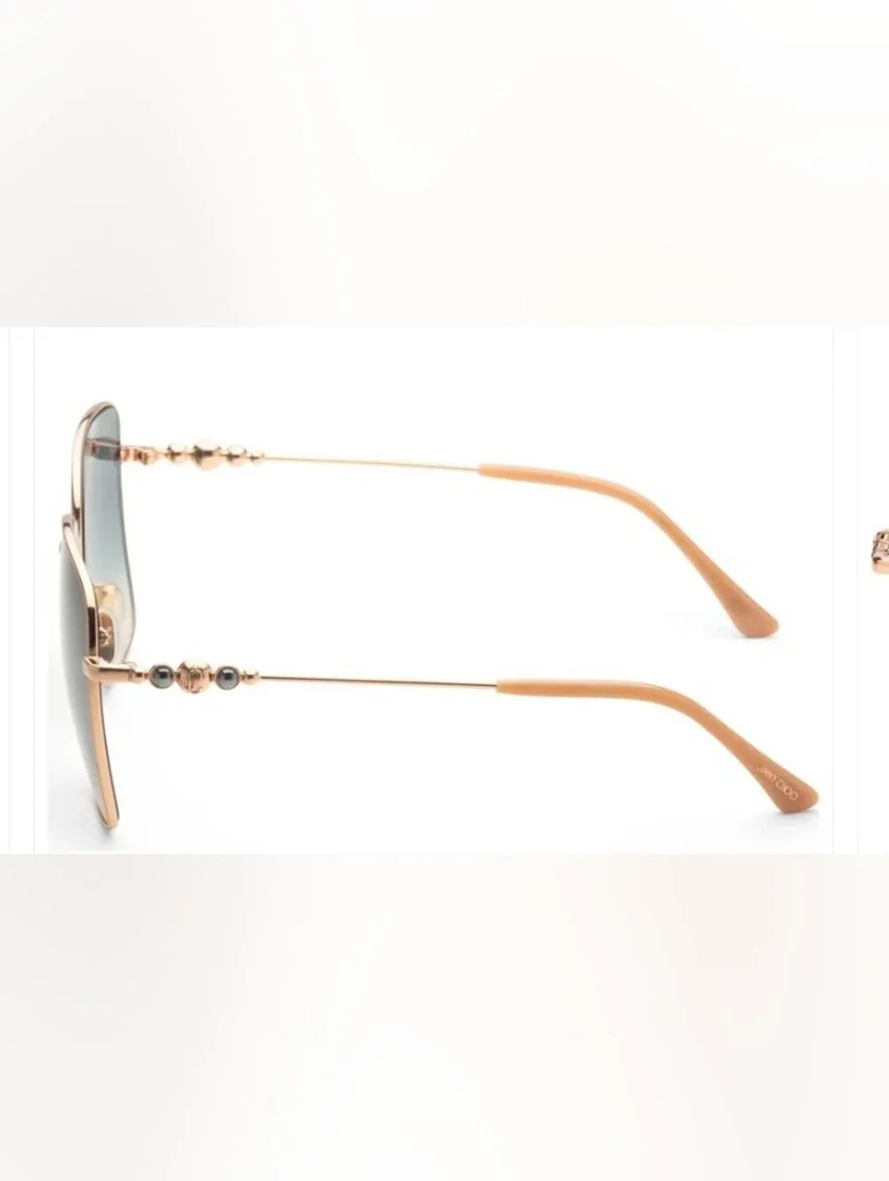 Jimmy Choo Hester Gold Frame Sunglasses with Blue Gradient Lenses & JC Hard Case